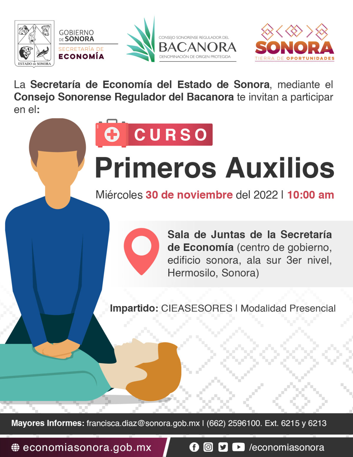 Curso Primeros Auxilios - Secretaría De Economía Del Estado De Sonora